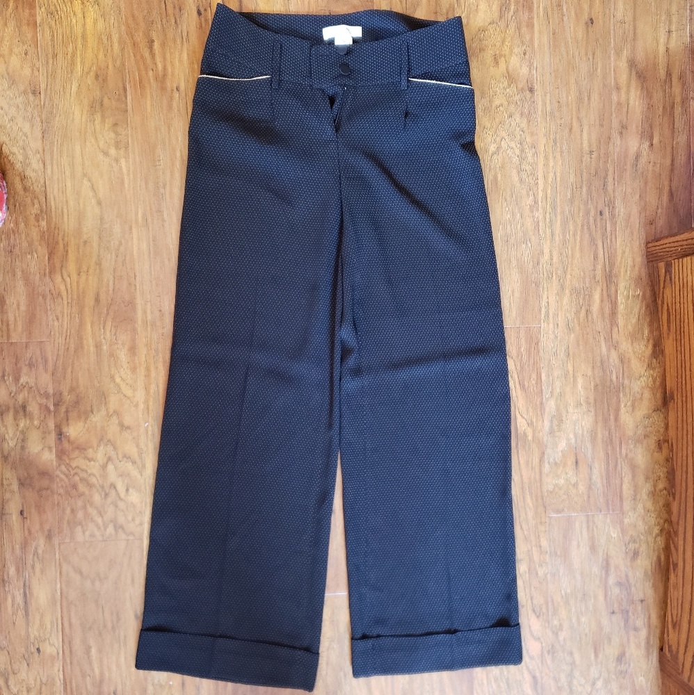 Black with tan polka dots (4) WHBM pants